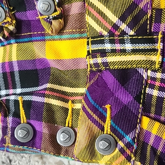 4 for $28 - The Children's Place Girls 3T Yellow & Purple Plaid Dress - Picture 3 of 6